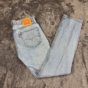 Levi's Jeans Mens 33x34 Blue 505 Regular Fit Straight Leg Light Wash Denim